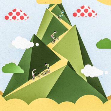 Plakat Tour de France - wspinaczka w chmurach