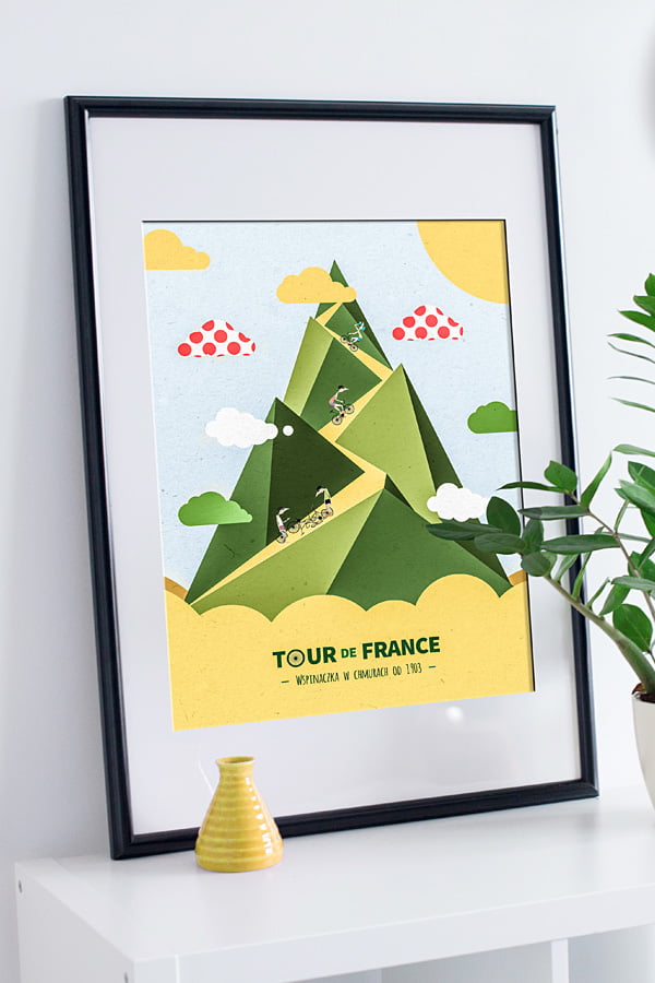 Plakat Tour de France - wspinaczka w chmurach